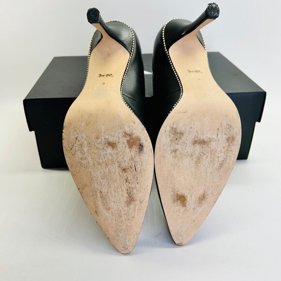 Coach Samantha Leather Black Pump Size 8B Studded Pointed Toe High Heel - Picture 13 of 16